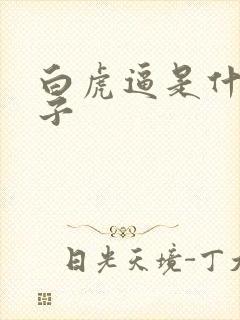 白虎逼是什么样子