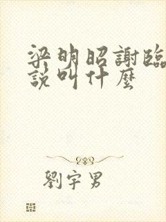 梁明昭谢临风小说叫什么