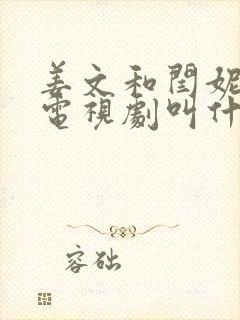 姜文和闫妮演的电视剧叫什么名字