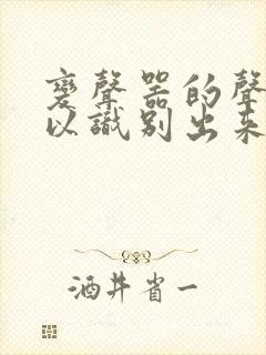 变声器的声音可以识别出来吗