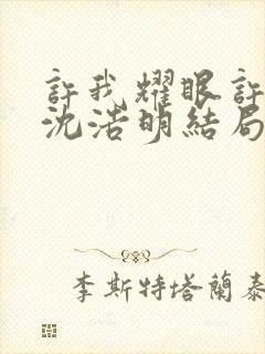 许我耀眼许妍和沈浩明结局