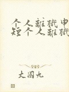 个人离职申请简短个人离职申请书