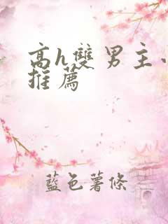 高h双男主小说推荐