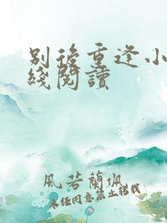 别后重逢小说在线阅读