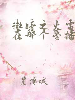 微暗之火电视剧在哪个台播放