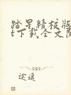 踏星精校版txt下载全文阅读