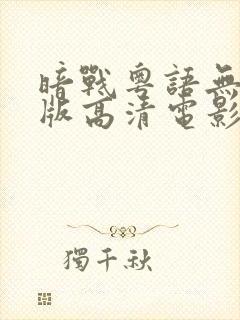 暗战粤语无删减版高清电影