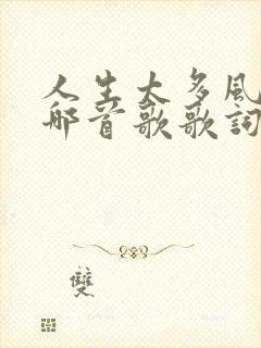 人生太多风雨是哪首歌歌词