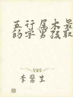 五行属木最吉利的字男孩取名