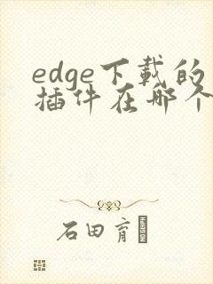 edge下载的插件在哪个文件夹