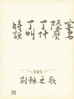 时了了陆宴洲小说叫什么名字