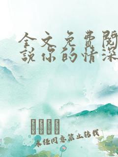 全文免费阅读小说你的情深我不配