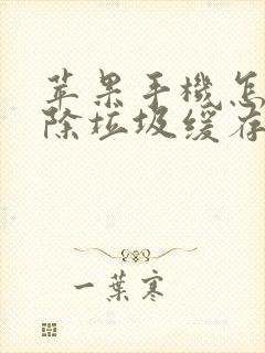 苹果手机怎么清除垃圾缓存