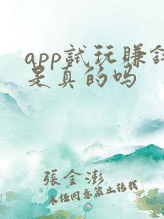 app试玩赚钱是真的吗