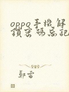 oppo手机解锁密码忘记了怎么能解开