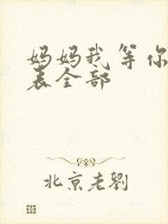 妈妈我等你演员表全部