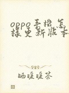 oppo手机怎样更新版本