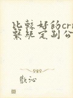 比较好的crm系统定制公司