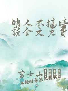 明人不搞暗恋小说全文免费阅读