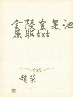 金陵岂是池中物原版txt