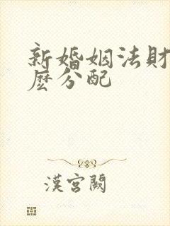 新婚姻法财产怎麽分配