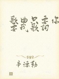 歌曲只要你还需要我歌词