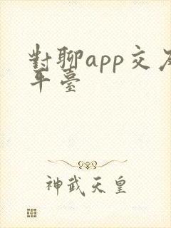 对聊app交友平台