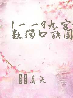 1一一9九宫格数独口诀图片 顺口溜