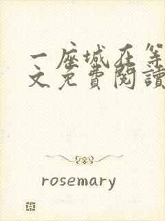 一座城在等你全文免费阅读无删减