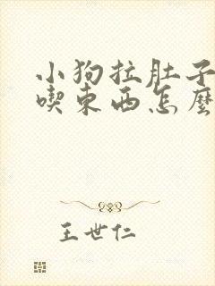 小狗拉肚子吐不吃东西怎么办