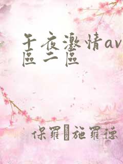 午夜激情av一区二区