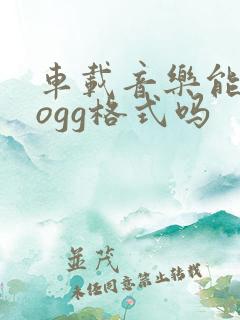 车载音乐能播放ogg格式吗