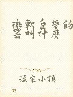 微软自带的浏览器叫什么