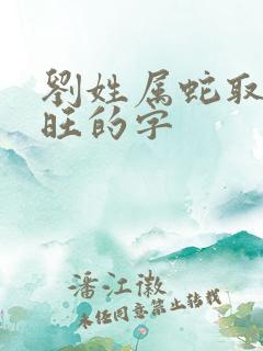 刘姓属蛇取名最旺的字