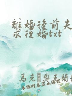 离婚后前夫哭着求复婚txt