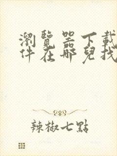 浏览器下载的文件在哪儿找