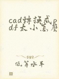 cad转换成pdf太小怎么调整