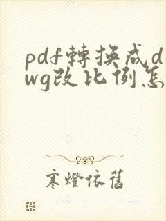 pdf转换成dwg改比例怎样正确