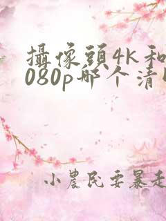 摄像头4k和1080p哪个清晰