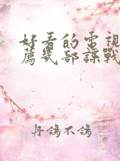 好看的电视剧推荐几部谍战剧