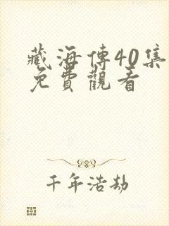 藏海传40集全免费观看