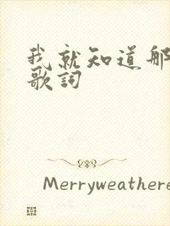 我就知道那是爱歌词