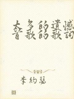 太多的遗憾是哪首歌的歌词