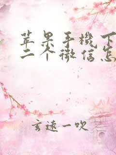 苹果手机下载第二个微信怎么下载