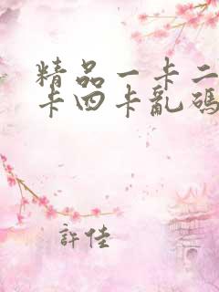 精品一卡二卡三卡四卡乱码