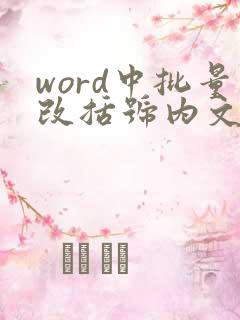 word中批量改括号内文字字体