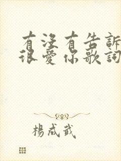 有没有告诉你我很爱你歌词