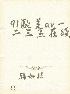 91欧美av一二三区在线观看