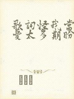 歌词怪我当初对爱太多期盼