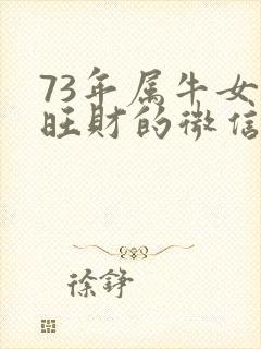 73年属牛女最旺财的微信网名